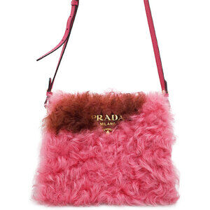Prada Montone Frame Bag pink shearling Saffiano leather